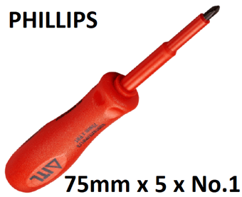 picture of ITL - Insulated Phillips Screwdriver - 75mm x 5 x No.1 - [IT-02010]