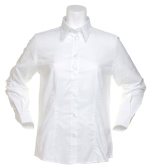 picture of Kustom Kit Ladies Workwear White Long Sleeve Oxford Shirt - BT-KK361-WHT