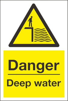 picture of Danger Deep Water Sign - 200 x 300Hmm - Rigid Plastic - [AS-WA87-RP]