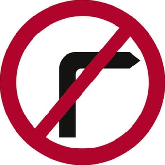 Picture of Spectrum 450mm Dia. Dibond ‘No Right Turn’ Road Sign - Without Channel - [SCXO-CI-14027-1]