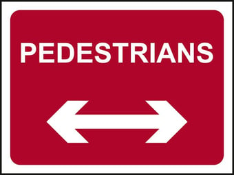 Picture of Spectrum 600 x 450mm Temporary Sign - Pedestrians - Arrow Left & Right - [SCXO-CI-14723-1]