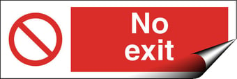 Picture of No Exit Sign LARGE - 600 X 200Hmm - Self Adhesive Vinyl - [AS-PR64-SAV]