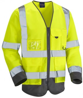picture of Wrafton - Hi Vis Sleeved Superior Waistcoat - Yellow/Grey - LE-S12-Y/GY - (DISC-R)