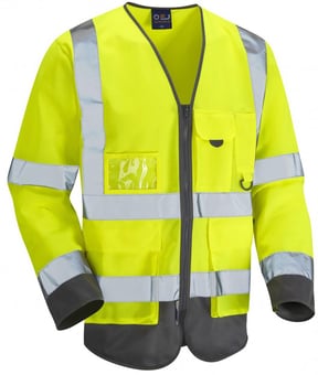 Picture of Wrafton - Hi Vis Sleeved Superior Waistcoat - Yellow/Grey - LE-S12-Y/GY - (DISC-R)