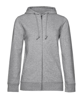 Picture of B&C Women's Organic Zipped Hood - Heather Grey - BT-WW36B-HGRY