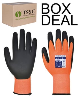 picture of Portwest A625O8R Vis-Tex Orange Cut Resistant D Safety Gloves - Box Deal 120 Pairs - IH-PWA625O8R