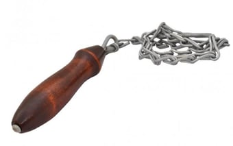 picture of 450mm Galvanised Chain and Wooden Handle Cistern Pull -  CTRN-CI-PA124P