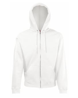 picture of Fruit Of The Loom Zip Through Hooded White Sweatshirt - BT-62062-WHT