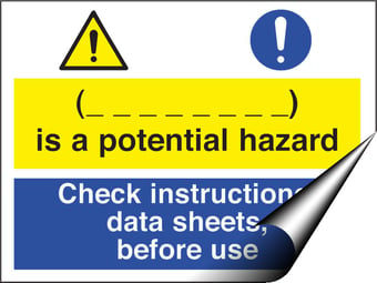 Picture of (____) is a Potential Hazard Check Instructions Sign - 400 X 300Hmm - Self Adhesive Vinyl - [AS-CO7-SAV]