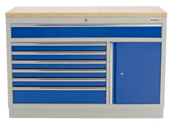 picture of BiGDUG 7 Drawer & 1 Door Cabinet - 910h x 1360w x 458d mm - Multiplex Worktop - [BDU-TGC7GBM] - (LP)