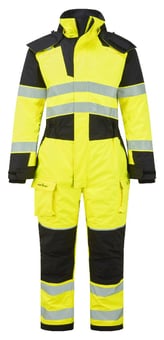 picture of Portwest FR516 - PW3 Modaflame Rain+ Hi-Vis Multi-Norm FR Winter Coverall - Yellow/Black - PW-FR516YBR