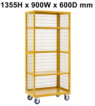 picture of QMP Hazardous Boxwell Trolley Without Doors - Steel - 1355H x 900W x 600D mm - [QM-XW139060HZMY] - (LP)
