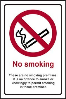 Picture of Spectrum No Smoking. These Are No Smoking Premises - SAV 200 x 300mm - SCXO-CI-11686