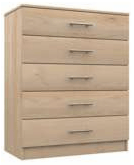 picture of One Call Elemental 5 Drawer Chest With Silver Handles - [OCF-ONE-LMN-5DC]
