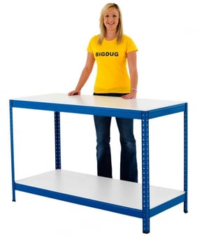 Picture of BiGDUG Essentials Industrial Workbench - Melamine Worktop - 900h x 1400w x 600d mm - [BDU-350WBAM]