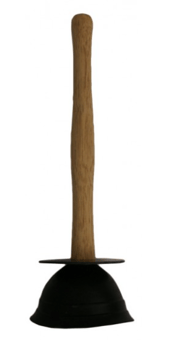 picture of Small Wooden Handle Plunger - 175 x 100mm - [CI-PG01L]