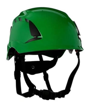 picture of 3M - X5000 Series SecureFit Green Safety Helmet - Vented - 6-Point Ratchet - 4 Point Chin Strap - [3M-X5004VE-CE]