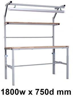 picture of BiGDUG Height Adjustable Packing Workstation - 1800w x 750d mm - LED Light - [BDU-BDMDPBE1875H]