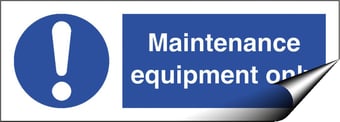 Picture of Socket Labels - Maintenance Equipment Only (Pack of 10) - 50 x 18Hmm - Self Adhesive Vinyl [AS-SL9-SAV]