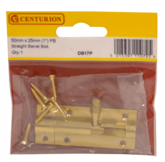 Picture of Centurion PB Straight Barrel Bolt - 50mm x 25mm (1") - [CI-DB17P]