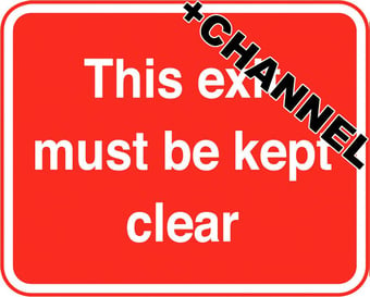picture of Parking & Site Management - This Exit Must Be Kept Clear Sign With Fixing Channel - FIXING CLIPS REQUIRED - Class 1 Ref BSEN 12899-1 2001 - 600 x 450Hmm - Reflective - 3mm Aluminium - [AS-TR123C-ALU]