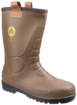 picture of Amblers FS95 Waterproof PVC Pull on Tan Brown Safety Rigger Boots S5 SRA - FS-21153-33823