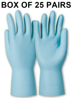 picture of Dermatril P 743 Nitrile Disposable Chemical Gloves - Box of 25 Pairs - HW-074308082C