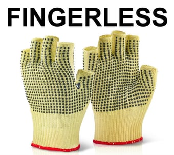 picture of Beeswift Kevlar Fingerless Dotted Medium Weight Latex Gloves - BE-KFLGMWD
