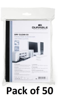 picture of Durable - Dry Clean Cloths - White - Pack of 50 - [DL-573402]