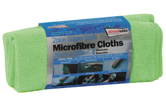 Picture of Streetwize - Super Soft Microfibre Glass Towel - 36cm x 36cm - Pack of 2 - [STW-SWCR5]