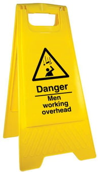 picture of 'A' Frame 'Men Working Overhead' Sign - Printed - [IH-AFDWO] - (HP)