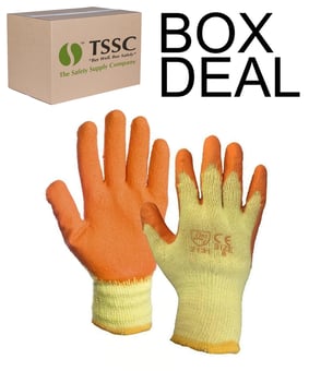 picture of Supreme TTF Orange/Green Latex General Safety Gloves - Box Deal 120 Pairs - [IH-HTCEENGLOVE]