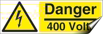 Picture of Danger 400 Volts Sign - 300 x 100Hmm - Self Adhesive Vinyl - [AS-WA246-SAV]