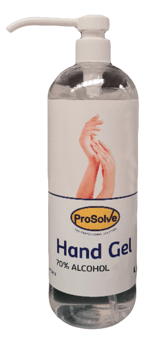 Picture of PROSOLVE - 70% Alcohol Sanitiser Hand Gel - Unscented - 1L Handy Pump Bottle - [PV-PVSAN1] - (DISC-W)