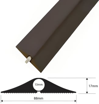 picture of Vulcascot Superior Office Floor Cable Protector - 13 mm Diameter Channel - Black - Price per meter - [VS-TYPE-C]