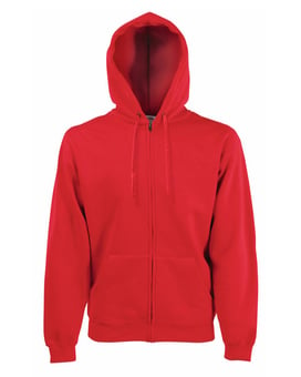 picture of Fruit Of The Loom Zip Through Hooded Red Sweatshirt- BT-62062-RED