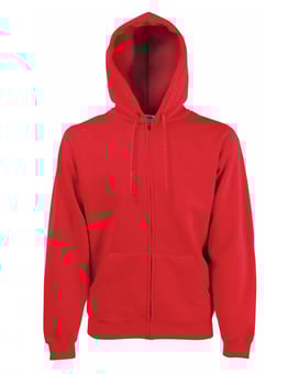 Picture of Fruit Of The Loom Zip Through Hooded Red Sweatshirt- BT-62062-RED