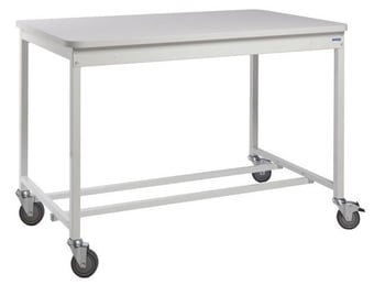 Picture of QMP Mailroom Workbench - Mobile Open Bench - MFC Worktop - 840H x 1230W x 900D mm - [QM-MR841290PLMX]