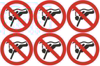 Picture of Safety Labels - No Sub-aqua Equipment Symbol (24 pack) 6 to Sheet - 75mm dia - Self Adhesive Vinyl - [IH-SL47-SAV]