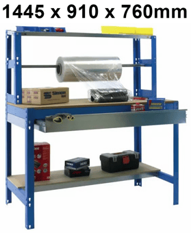 picture of Slingsby Packing Workstation with Roll Holder and Drawer - Width 910mm - [SLB-401249] - (LP)