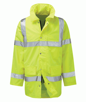 picture of Black Knight Geraint Waterproof 3/4 Length Jacket - Hi Vis Yellow - OB-GERAINT