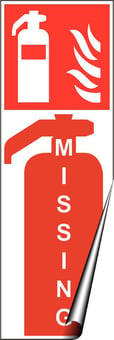 picture of Missing Fire Extinguisher Sign - 300 X 900Hmm - Self Adhesive Vinyl - [AS-EN13-SAV]