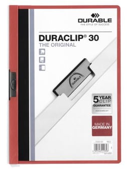 Picture of Durable - DURACLIP 30 Clip Folder - A4 - Red - Pack of 25 - [DL-220003]
