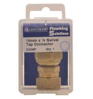 Picture of 15mm x 1/2" BSP Compression Straight Tap Connector - CTRN-CI-CO08P