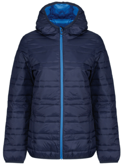 picture of Regatta Women's Hooded Packaway Firedown Jacket - Navy/French Blue - BT-TRA531-NVYFRB