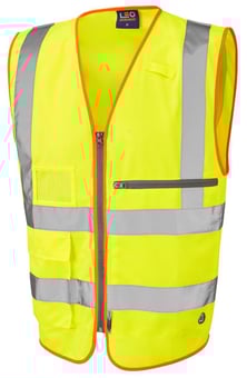 Picture of Foreland - Hi-Vis Yellow Superior Waistcoat With Tablet Pocket - LE-W24-Y