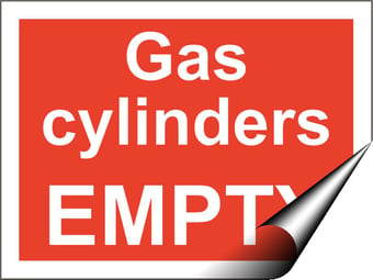 picture of Tye Tags - Gas Cylinders EMPTY - 200 X 150Hmm - Self Adhesive Vinyl - [AS-GC11-SAV]