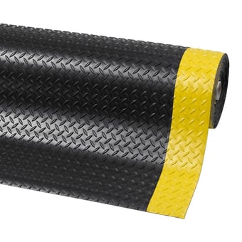Picture of PVC Diamond-Tred Anti-slip Fire Retardant Mat - Black/Yellow - 1220 x 22800mm - [WWM-61300-122228005-BKYL] - (LP)