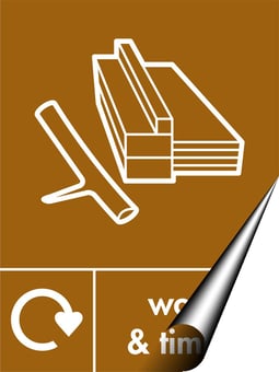 Picture of Recycling Signs - Wood & Timber - 300 X 400Hmm - Self Adhesive Vinyl - [AS-WR45-SAV]