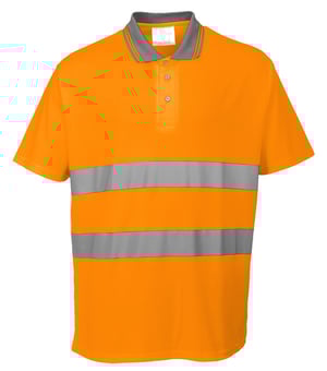 picture of Portwest S171 - Hi-Vis Cotton Comfort Polo Shirt S/S - Orange - PW-S171ORR